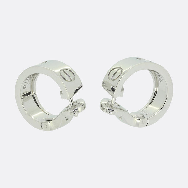 Cartier Two Diamond Classic Model LOVE Hoop Earrings