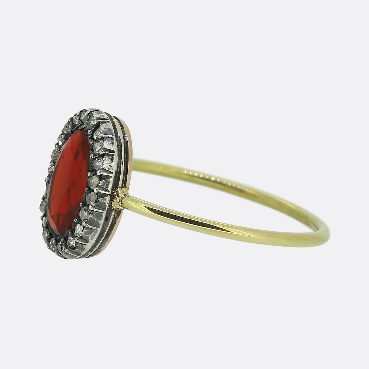 Antique Ruby and Diamond Cluster Ring