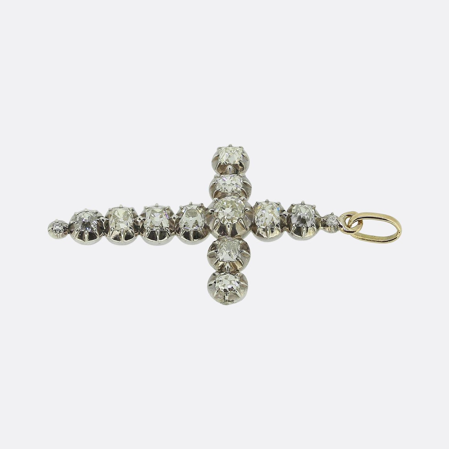 Victorian 1.50 Carat Diamond Cross Pendant