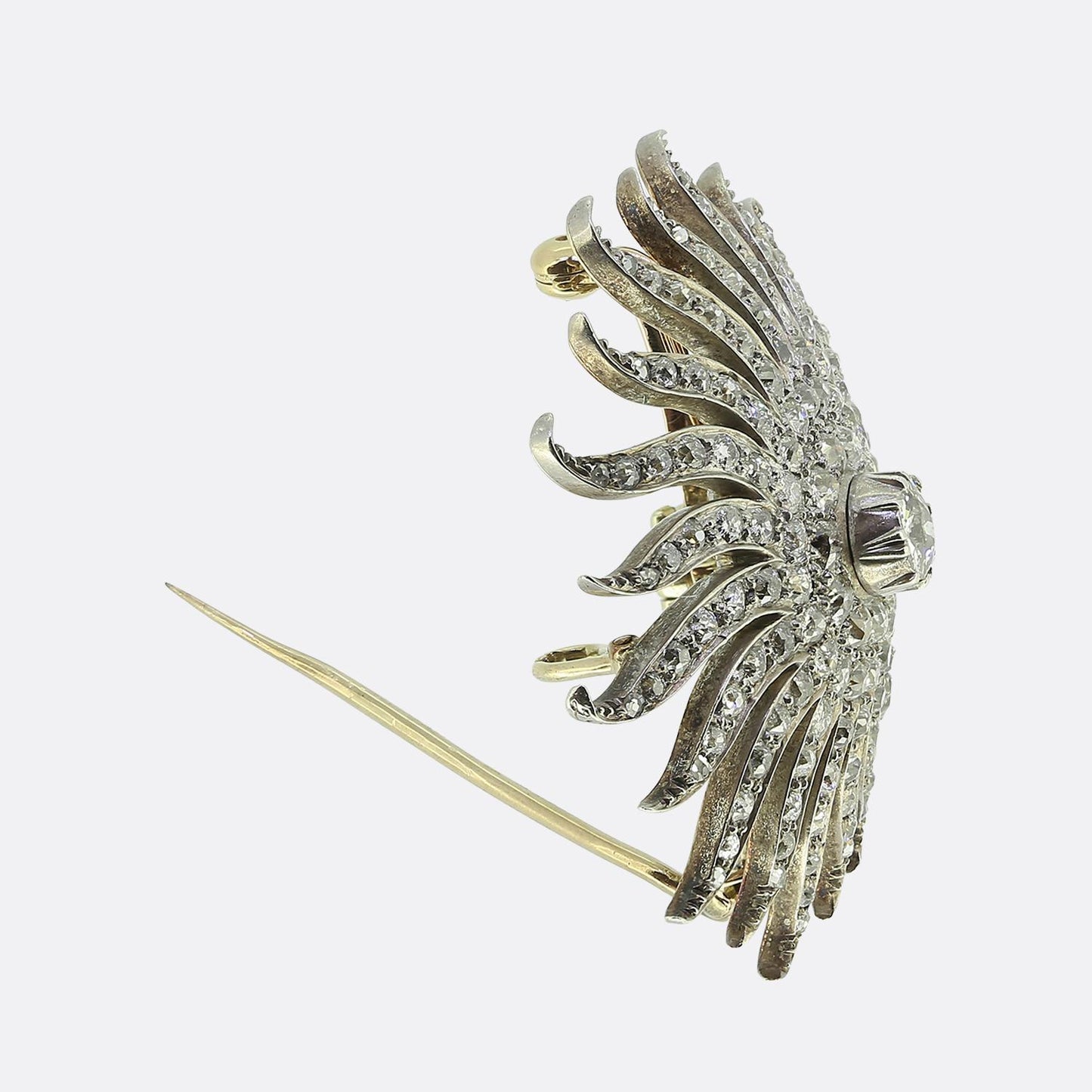 Antique Diamond Sunburst Brooch