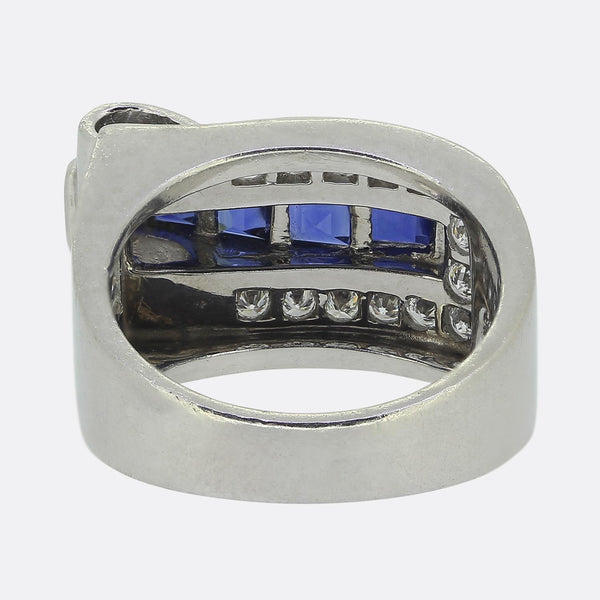 Cartier Retro Sapphire and Diamond Ring