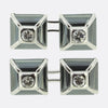 Vintage Hematite and Diamond Cufflinks