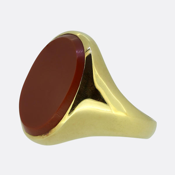 Vintage Oval Carnelian Signet Ring