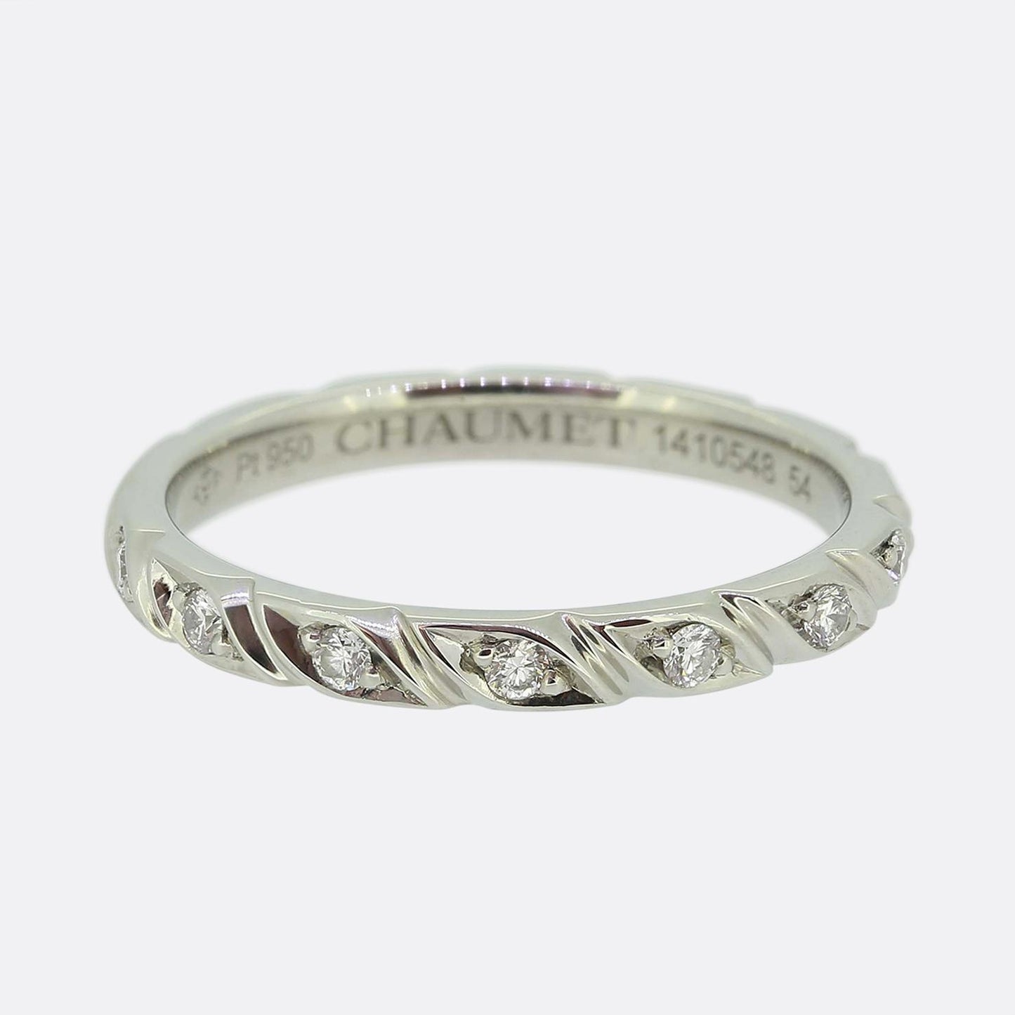 Chaumet Torsade De Chaumet Wedding Band Ring Size N (54)