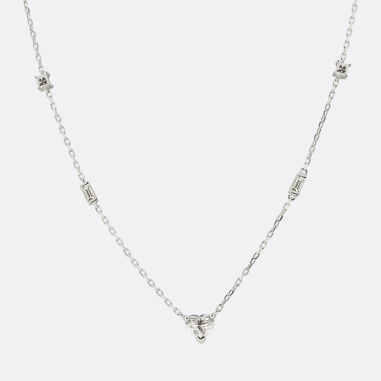 0.93 Carat Heart Shaped Diamond Necklace