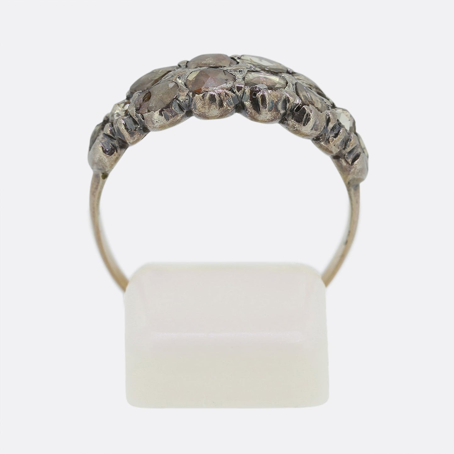 Georgian Rose Cut Diamond Two Row Ring