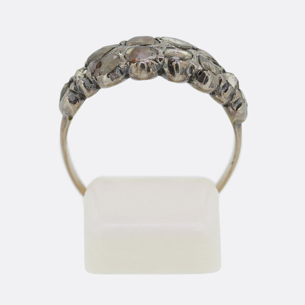 Georgian Rose Cut Diamond Two Row Ring