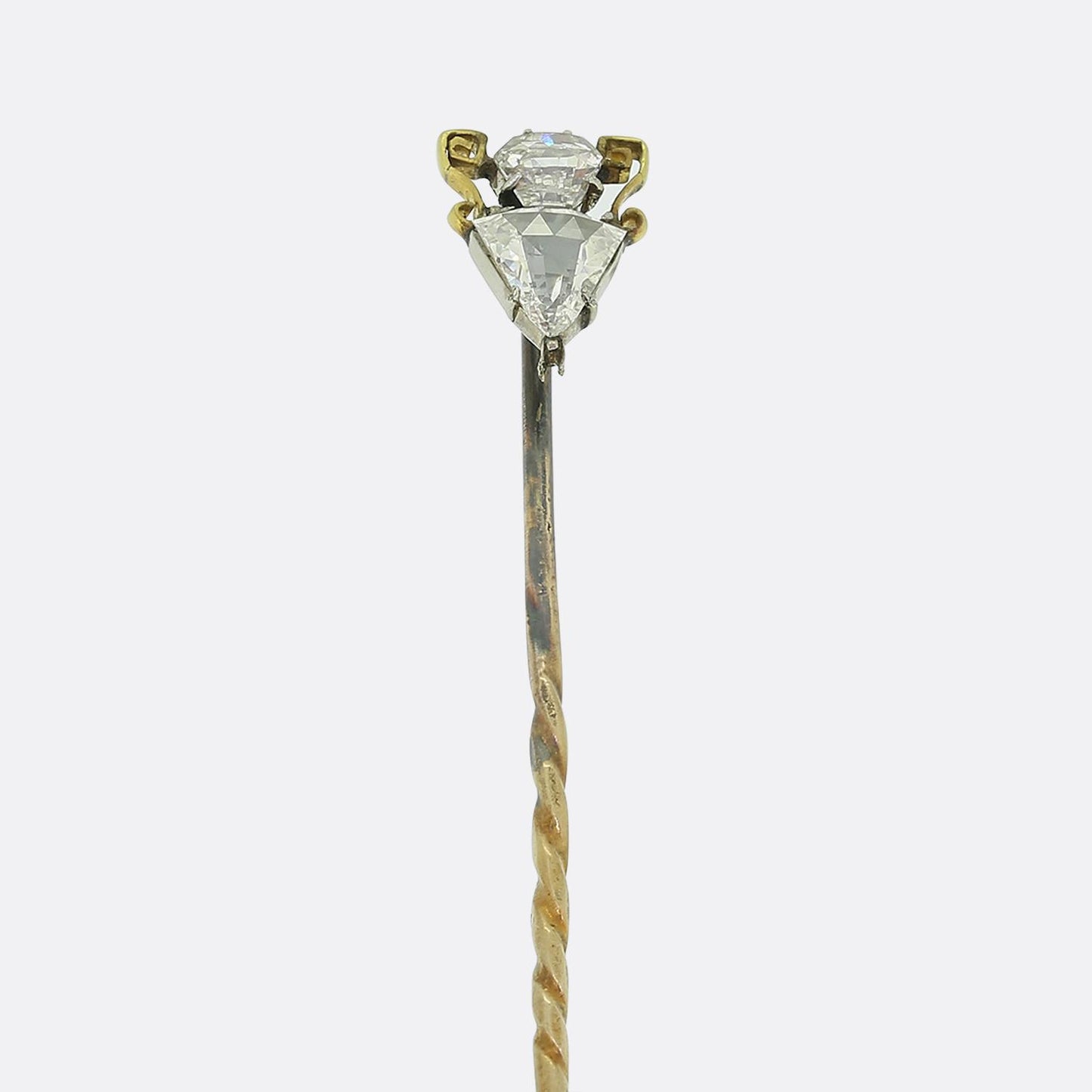 Antique Trillion Cut Diamond Stick Pin
