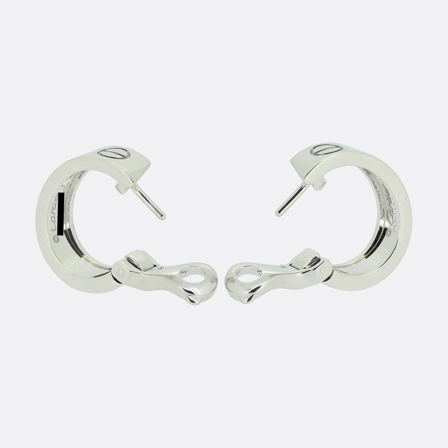 Cartier Two Diamond Classic Model LOVE Hoop Earrings