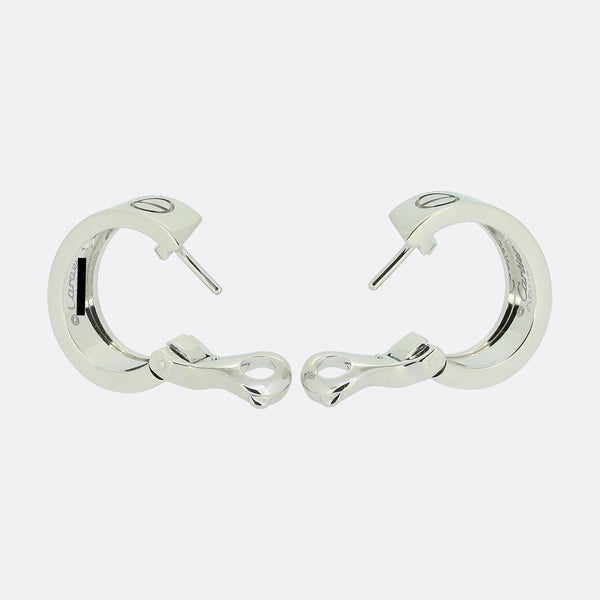 Cartier Two Diamond Classic Model LOVE Hoop Earrings
