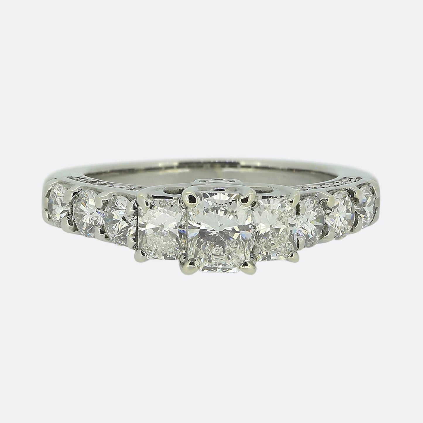 1.70 Carat Radiant Cut Diamond Engagement Ring