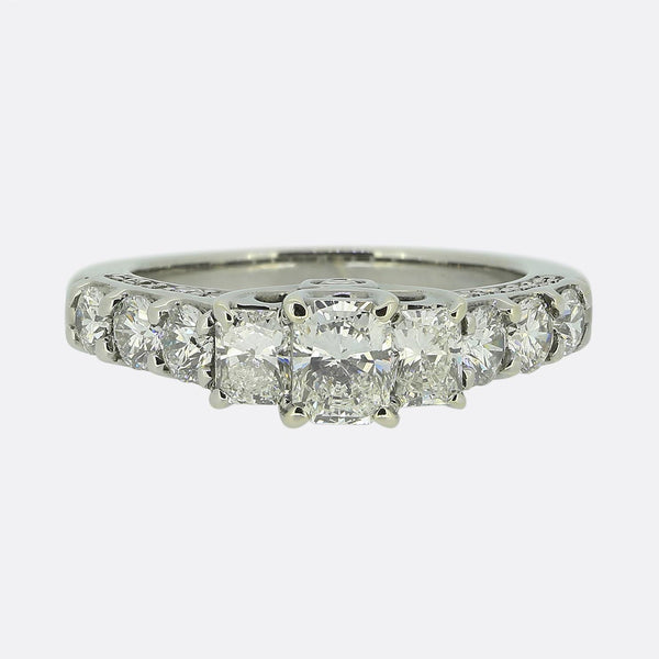 1.70 Carat Radiant Cut Diamond Engagement Ring