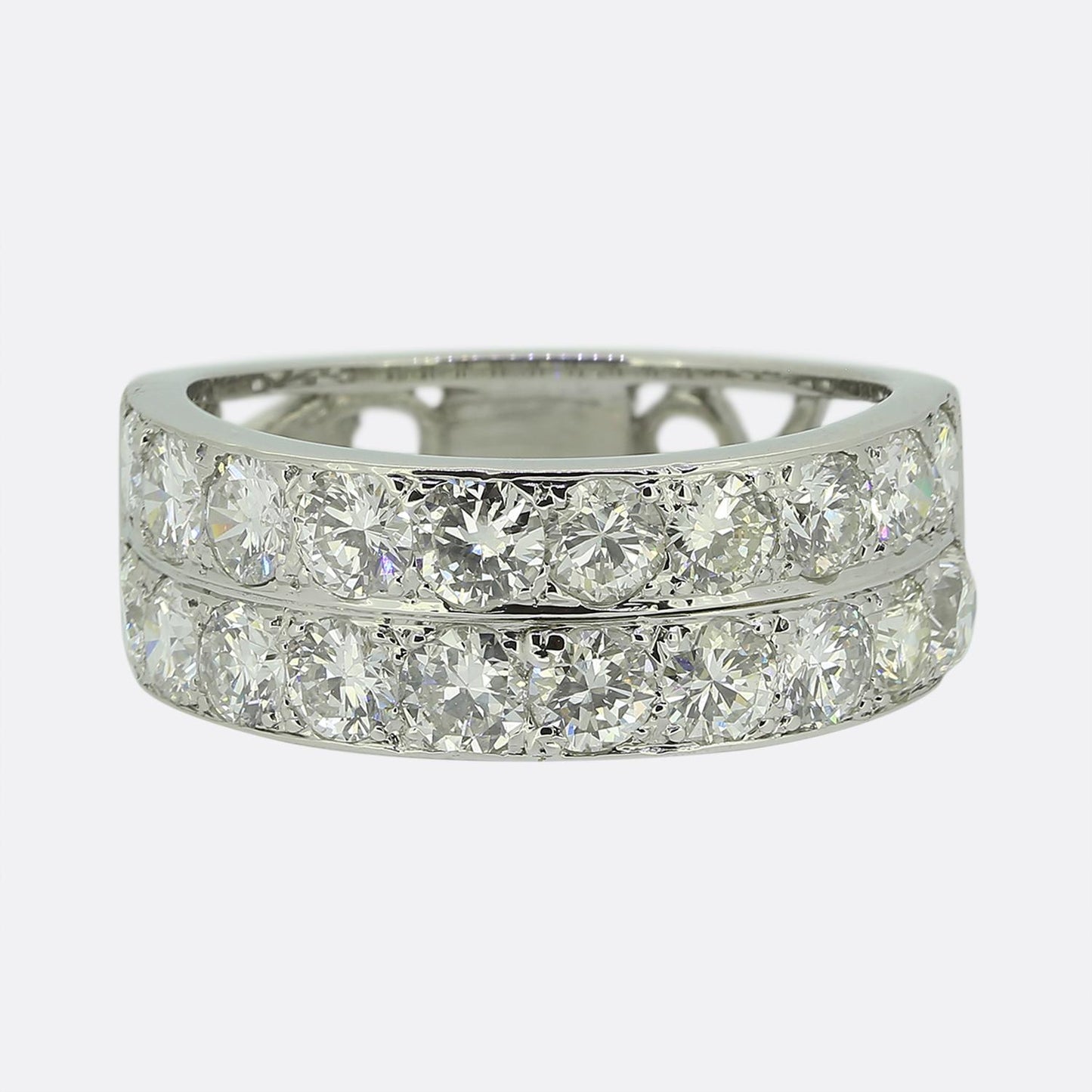 3.00 Carat Old Cut Diamond Double Row Ring