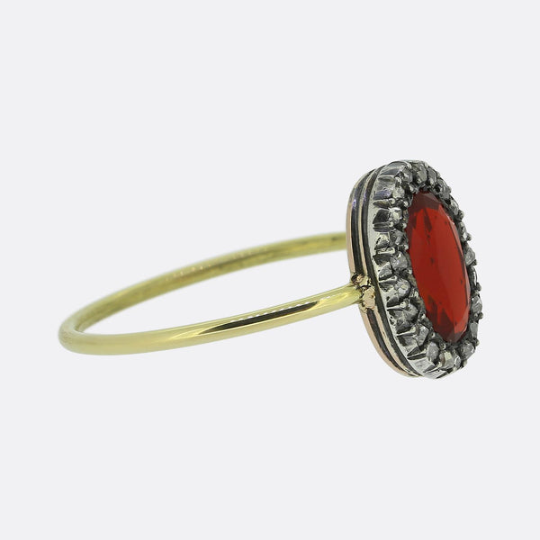 Antique Ruby and Diamond Cluster Ring
