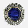 Georgian 2.00 Carat Sapphire and Diamond Cluster Ring