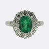 Vintage Emerald and Diamond Cluster Ring