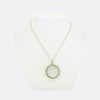 Art Deco Demantoid Garnet and Diamond Locket Pendant Necklace