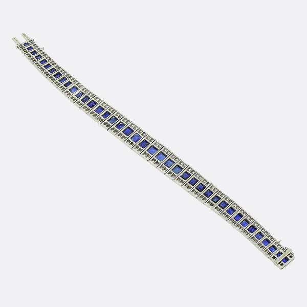 Cartier Art Deco Sapphire and Diamond Bracelet