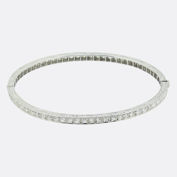 Art Deco Onyx and Diamond Bangle Set