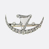 Victorian 2.50ct Diamond Harp Crescent Brooch