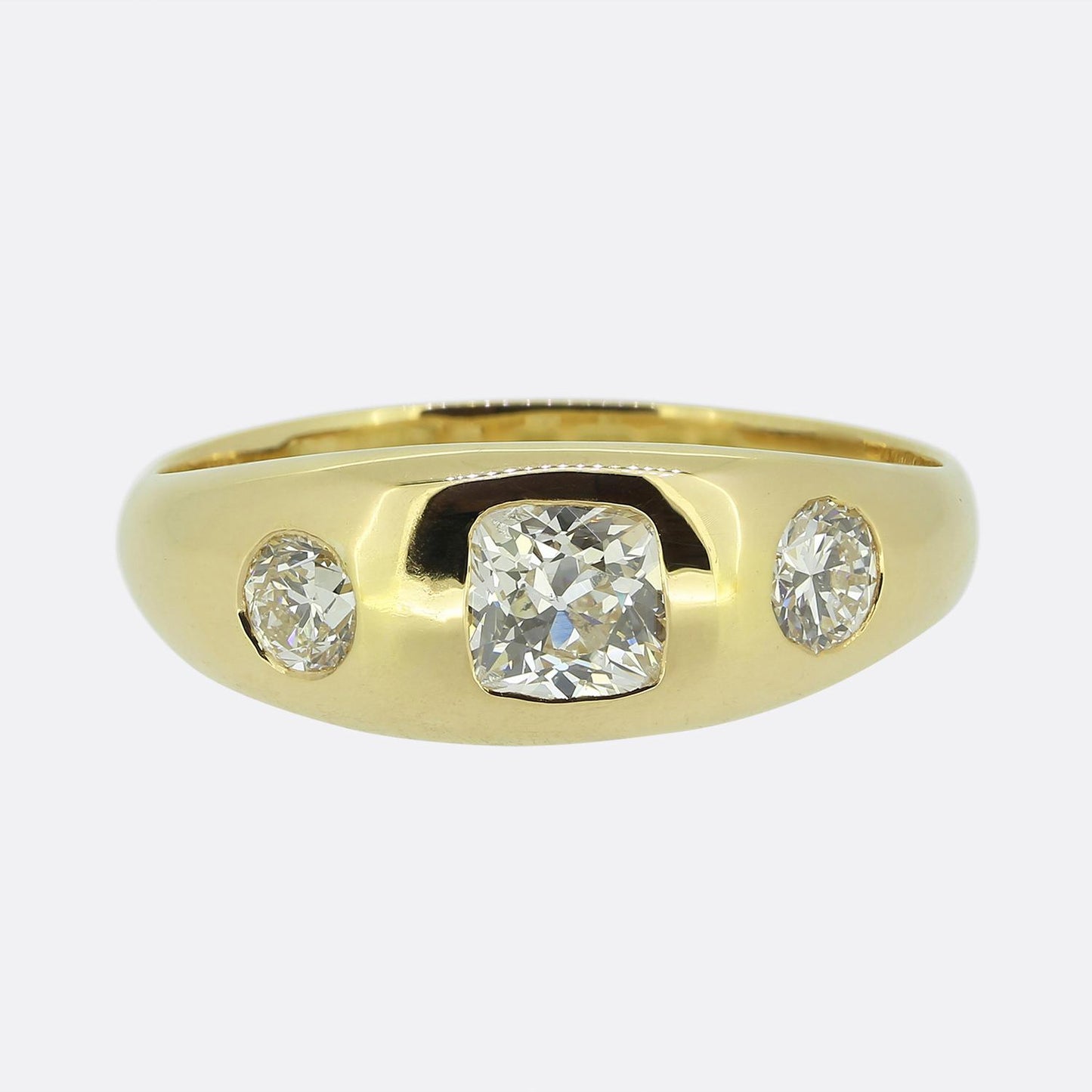 Antique 1.22 Carat Diamond Three-Stone Ring
