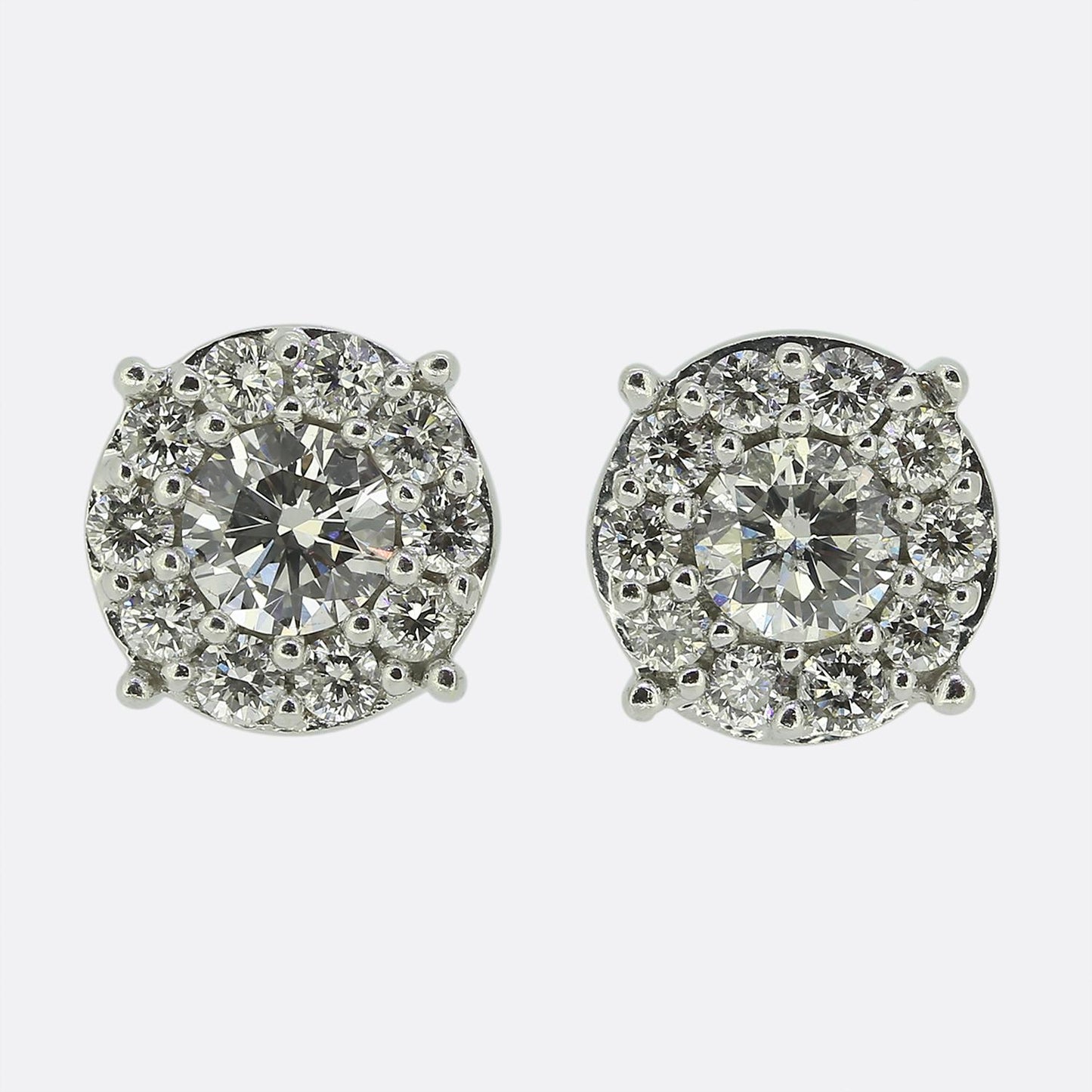 0.80 Carat Diamond Cluster Earrings