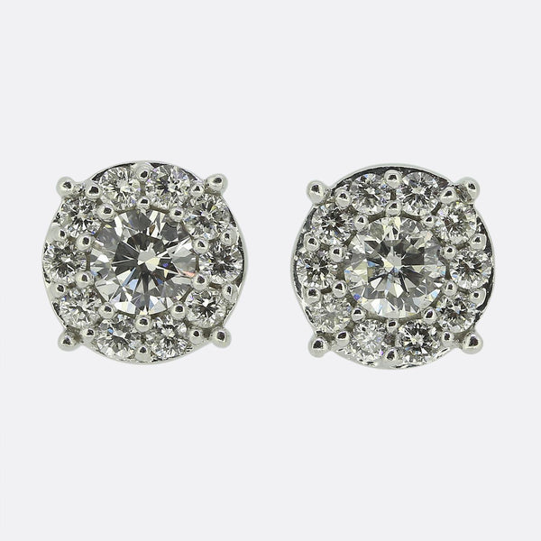 0.80 Carat Diamond Cluster Earrings