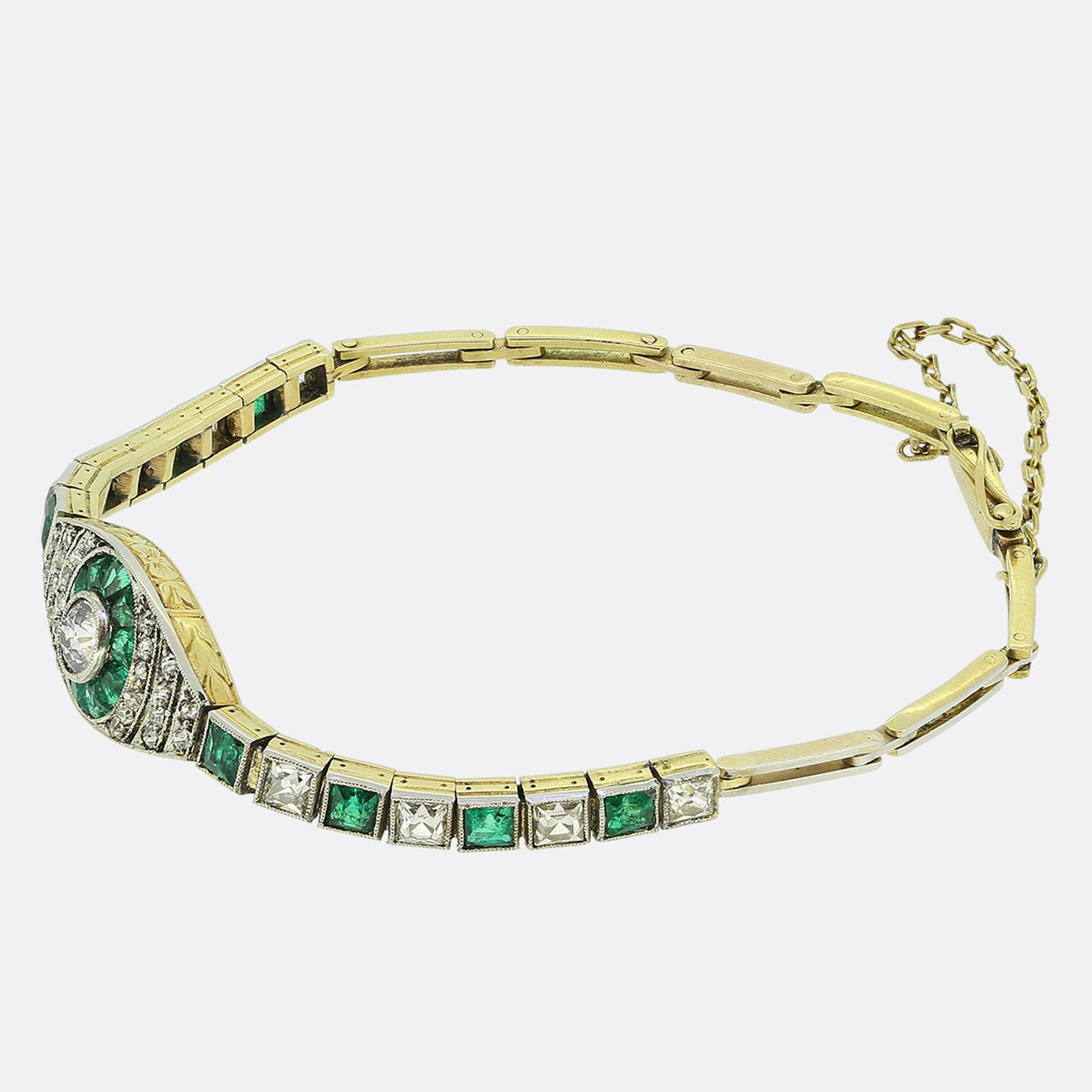 Art Deco Emerald and Diamond Bracelet