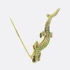 Vintage Demantoid Garnet and Diamond Lizard Brooch