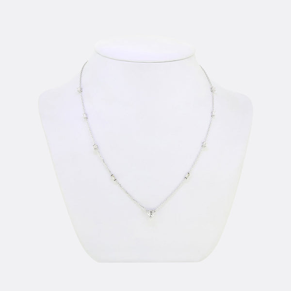 0.93 Carat Heart Shaped Diamond Necklace