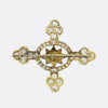 Antique French 5.00 Carat Diamond Star Cross Brooch