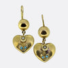 Vintage Turquoise and Pearl Love Heart Drop Earrings