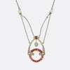 Art Deco Ruby Pearl and Diamond Necklace