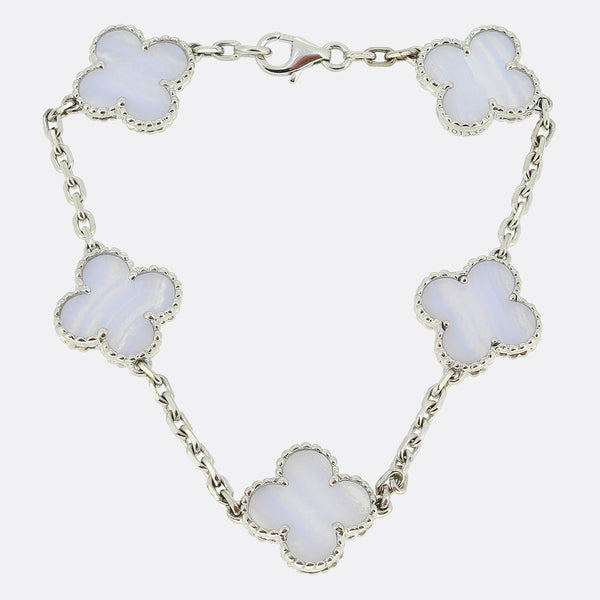 Van Cleef & Arpels Vintage Alhambra Five Motif Chalcedony Bracelet