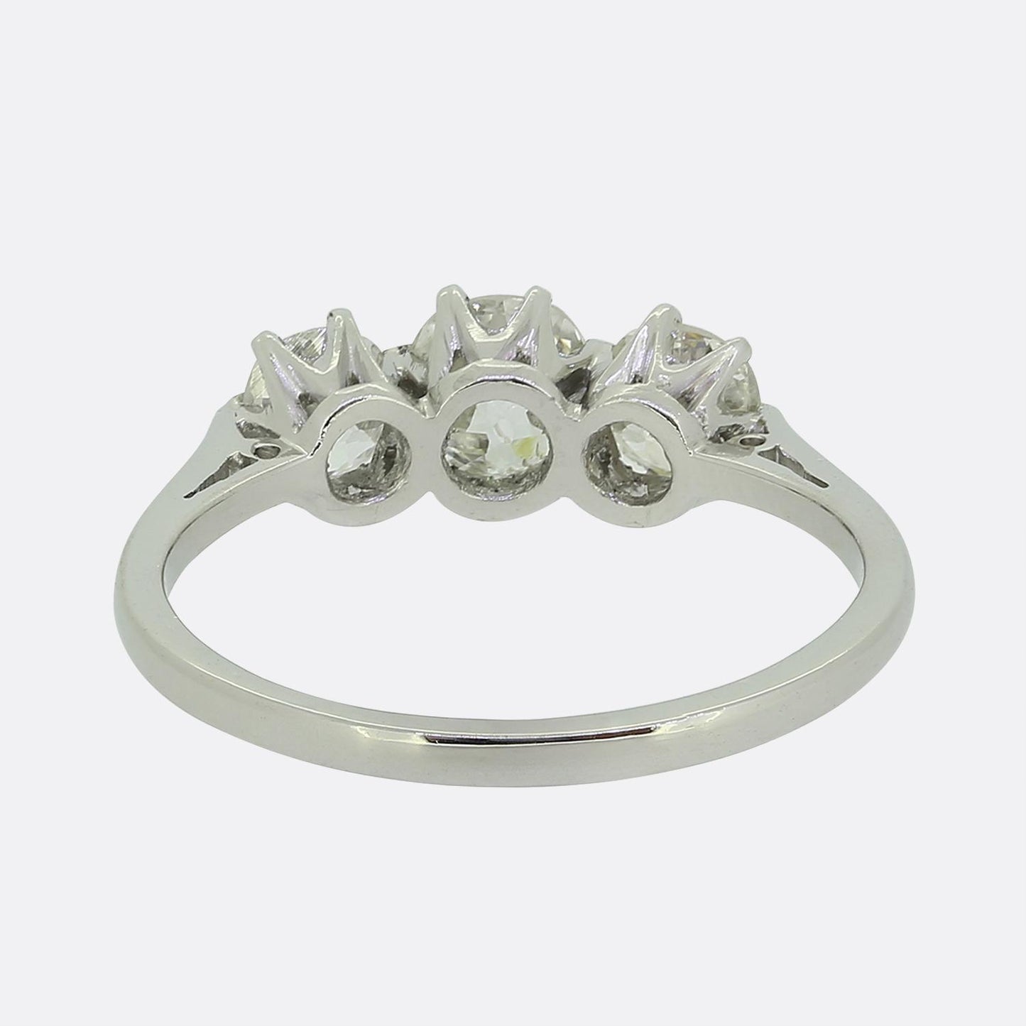 0.90 Carat Old Cut Diamond Three-Stone Ring