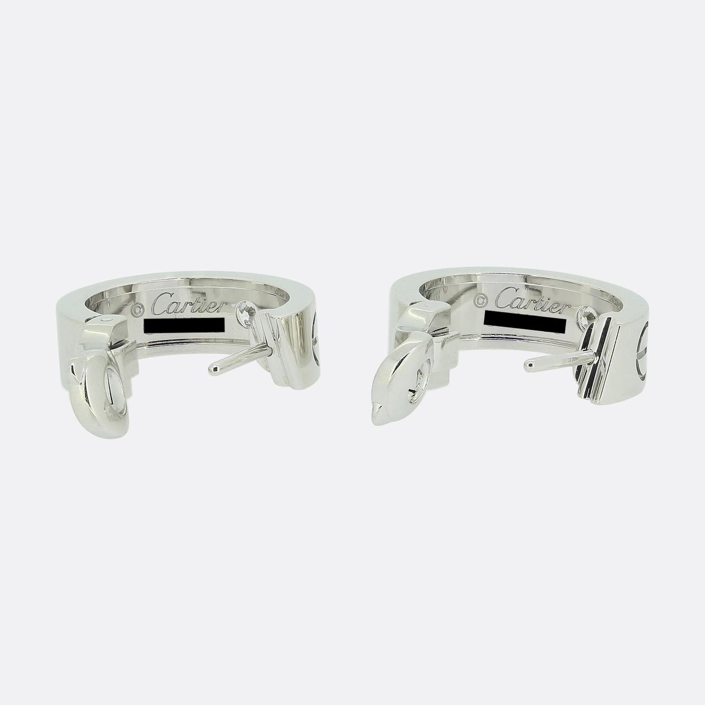 Cartier Two Diamond Classic Model LOVE Hoop Earrings