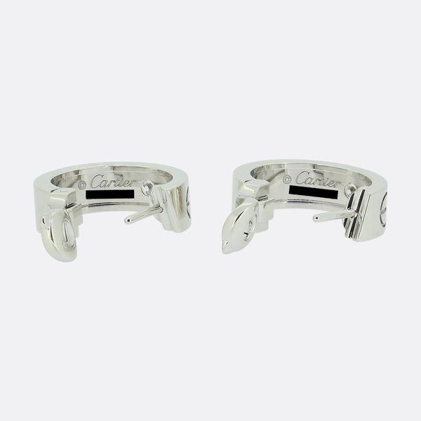 Cartier Two Diamond Classic Model LOVE Hoop Earrings