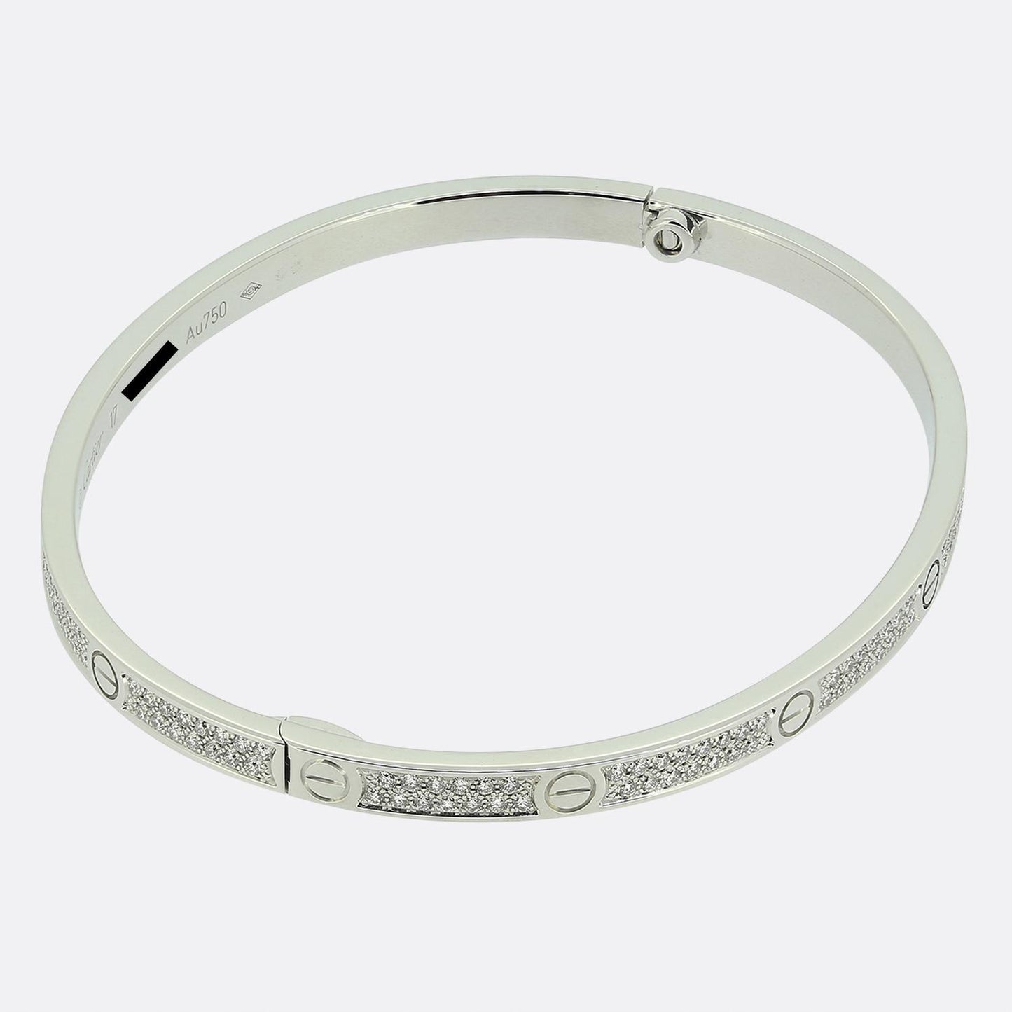 Cartier Paved Small Model LOVE Bangle Size 17