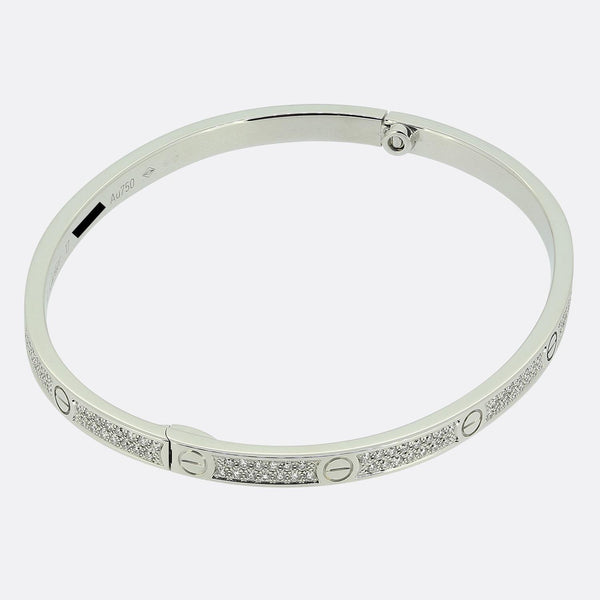 Cartier Paved Small Model LOVE Bangle Size 17
