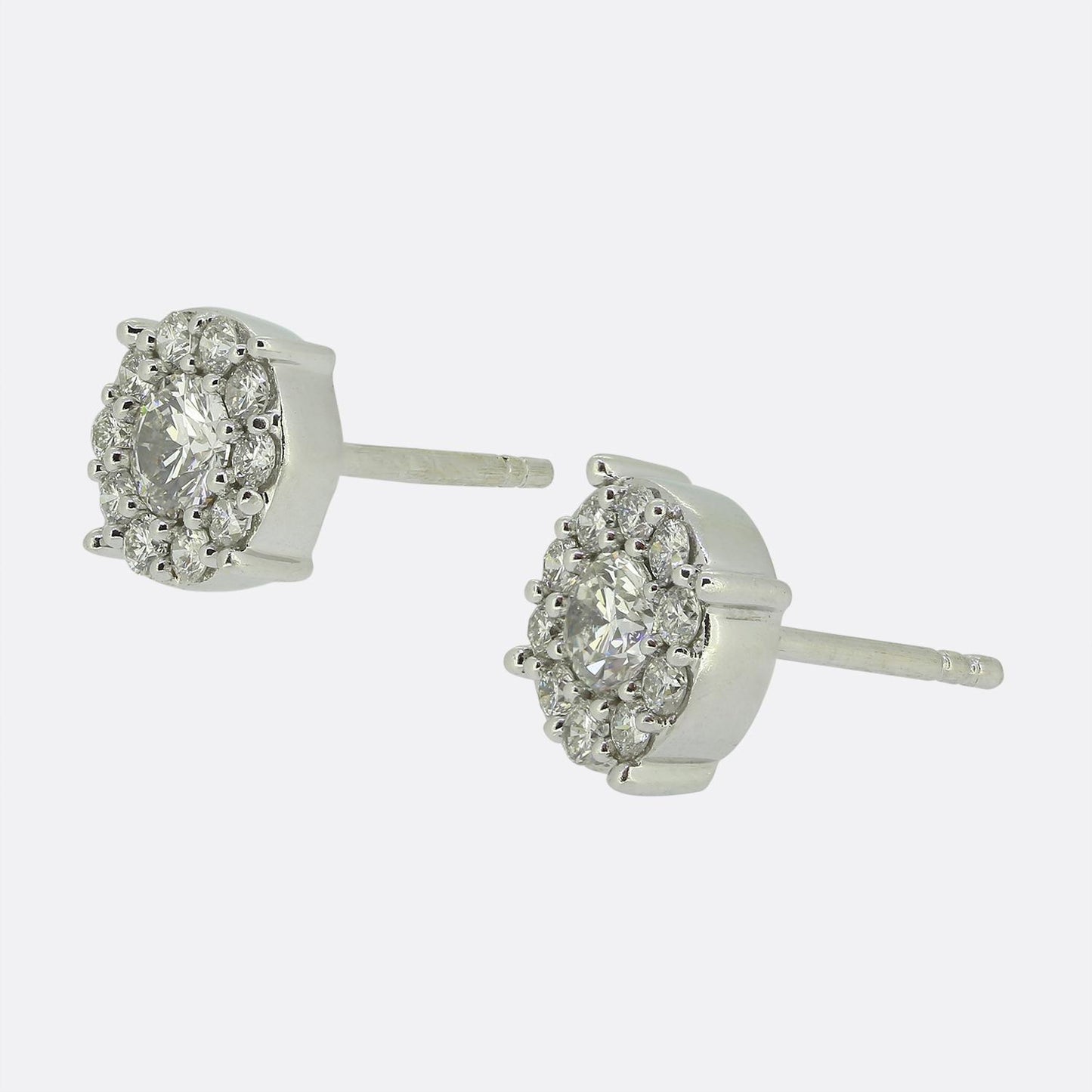 0.80 Carat Diamond Cluster Earrings