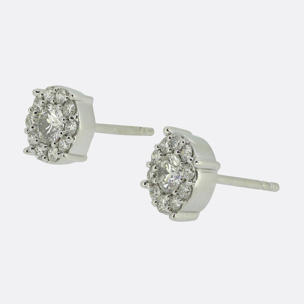 0.80 Carat Diamond Cluster Earrings