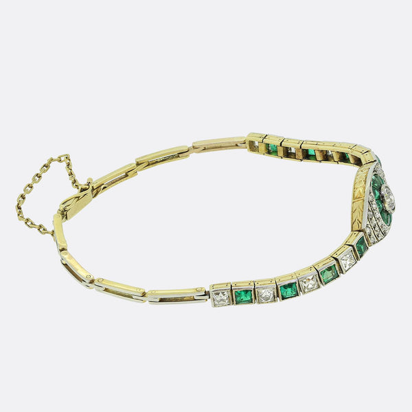 Art Deco Emerald and Diamond Bracelet
