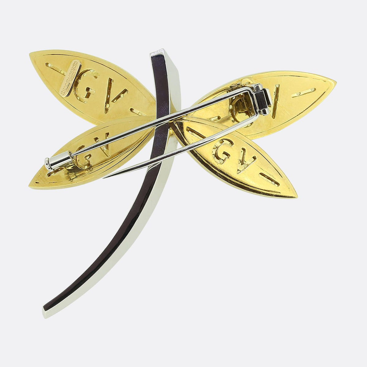 Giorgio Visconti Diamond and Yellow Sapphire Dragonfly Brooch
