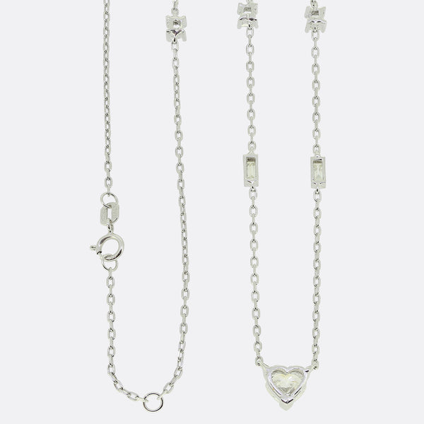 0.93 Carat Heart Shaped Diamond Necklace
