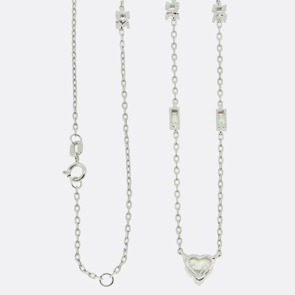 0.93 Carat Heart Shaped Diamond Necklace
