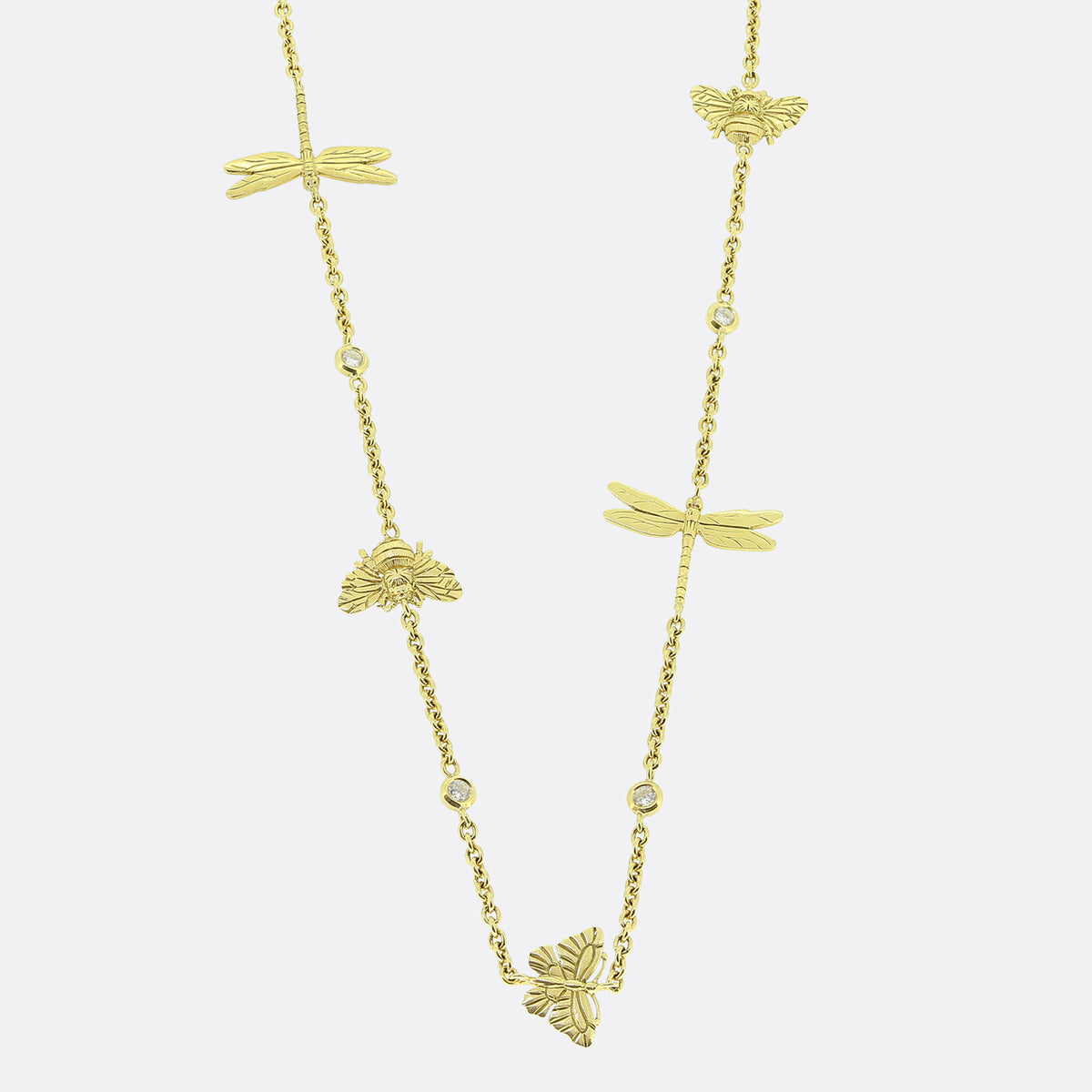 Theo Fennell Butterfly and Dragonfly Diamond Necklace