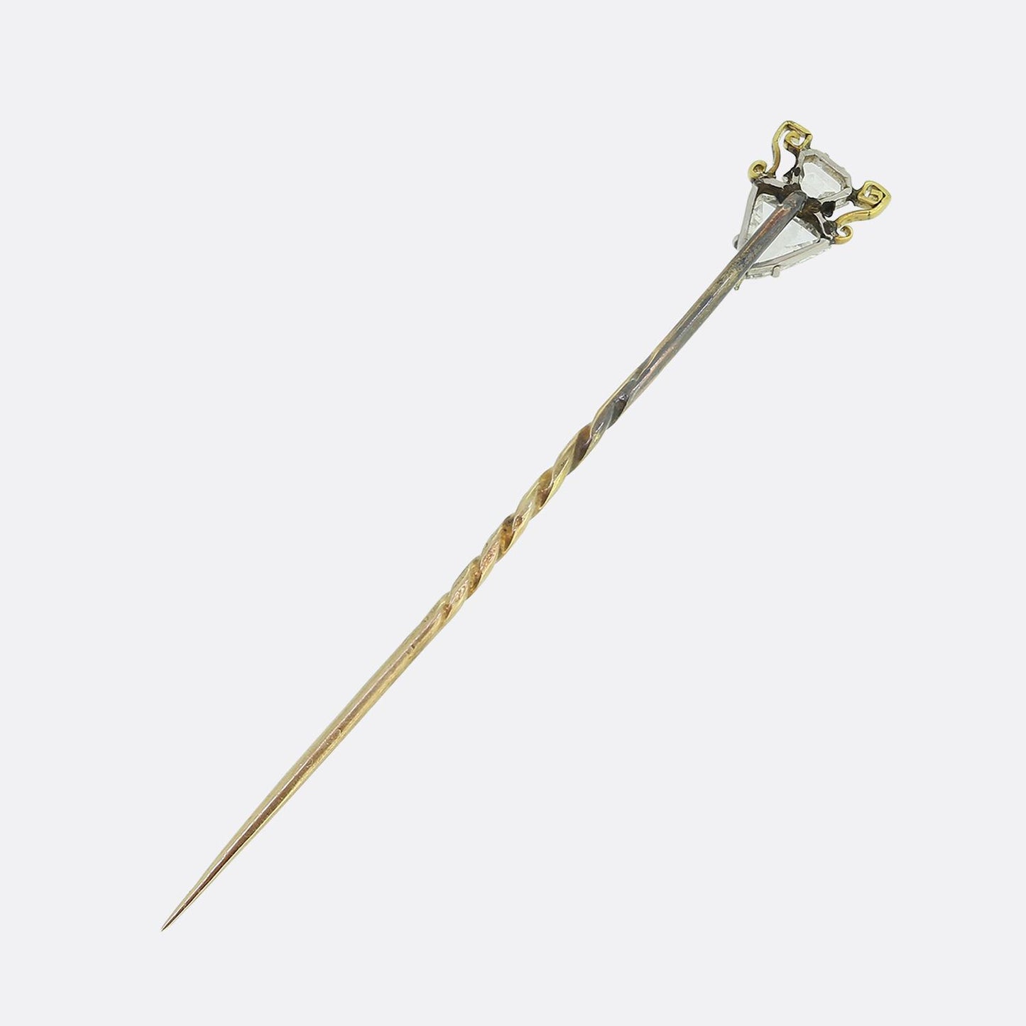 Antique Trillion Cut Diamond Stick Pin