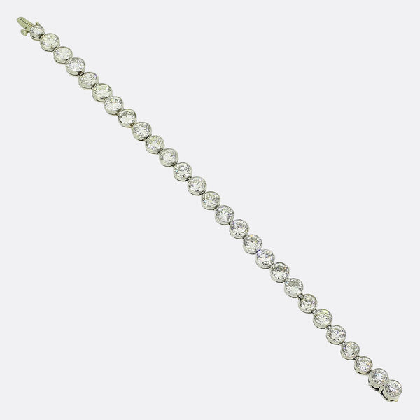 Art Deco 11.00 Carat Old Cut Diamond Line Bracelet
