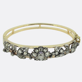 Victorian Diamond Floral Bangle