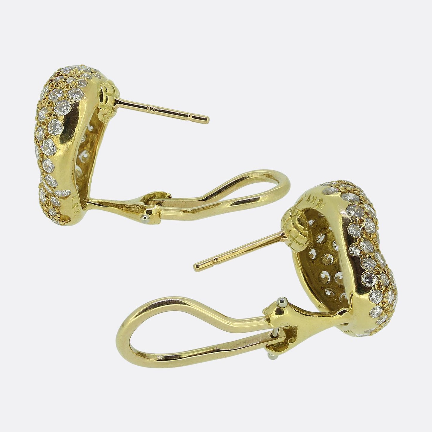 Tiffany & Co. Pavé Diamond Bean Earrings